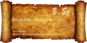 Bojsits Szelina névjegykártya